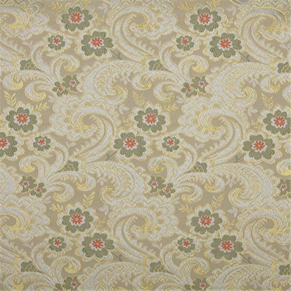 Fine-Line 54 in. Wide Gold- White- Red And Green- Paisley Floral Brocade Upholstery Fabric FI2949201